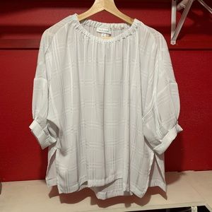 Prologue White Check Dobby Blouse
